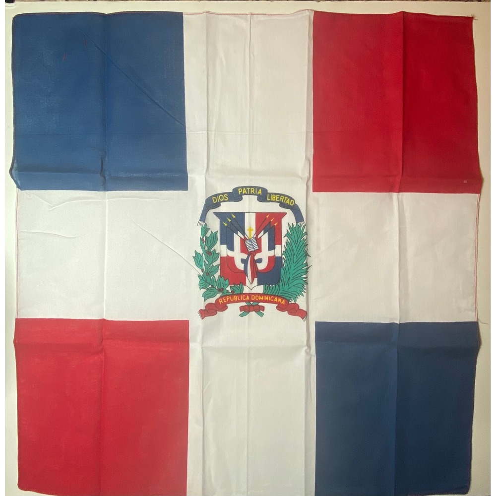 Dominican Republic Flag Bandana Scarf Mask Santo Domingo 20x20 Multicolor